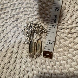 Vintage Reed & Barton Sterling Silver Floral Ballet Slipper Brooch